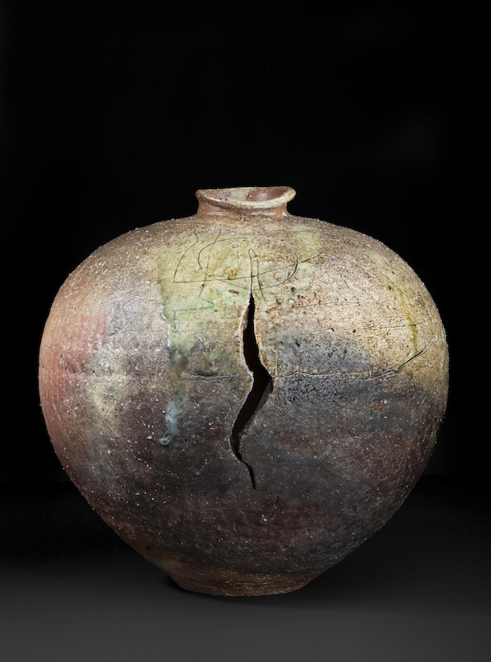 ؈vuMyفv Yagi Kazuo Large vase, Shigaraki ware